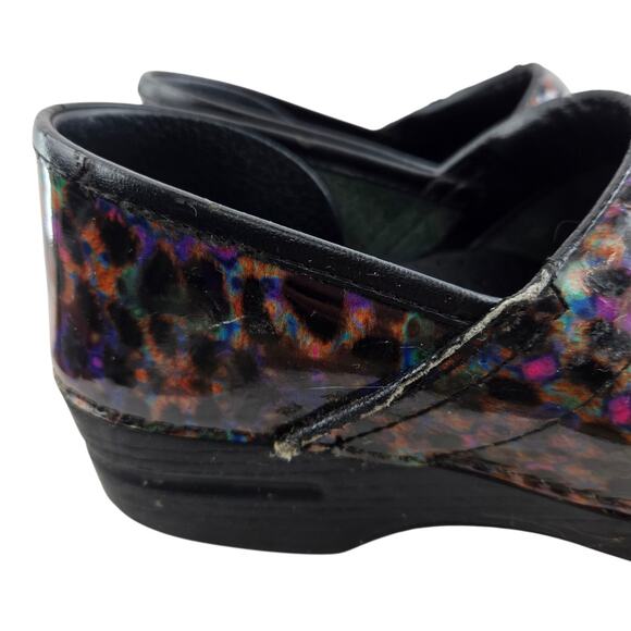 Dansko Clogs Womens 9.5 10 (40) Multi Colored Leopard Comfort Casual Flawed - Picture 2 of 15